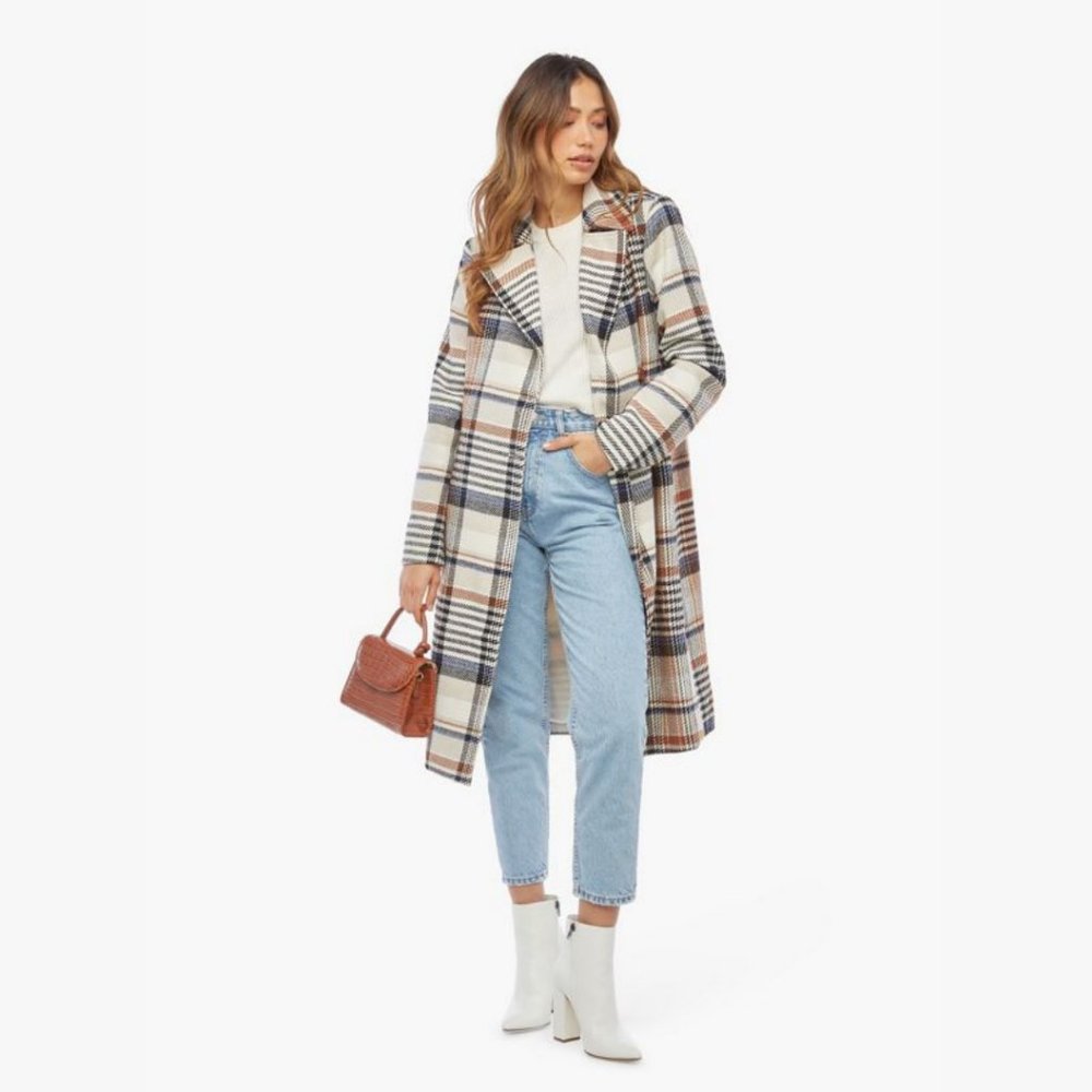 NWT Plaid Double Breasted Trench Coat - XXL - Picture 7 of 8